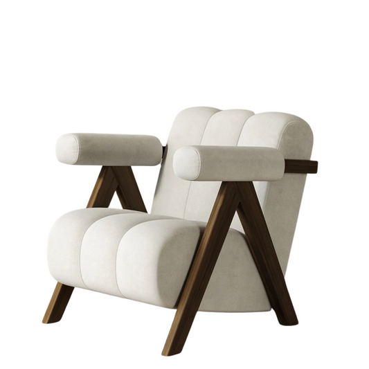 Japandi Beige Accent Chair