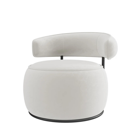 Modern Off-White Swivel Arm chair