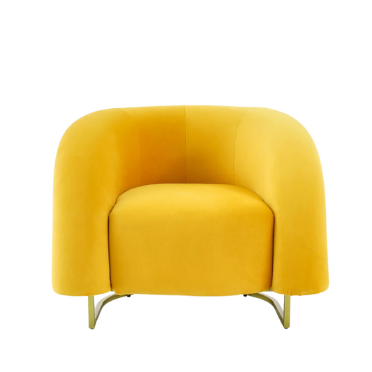 Modern Yellow Velvet Accent Chair