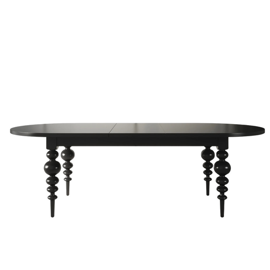 Mid-Century Oval Dining Table Black