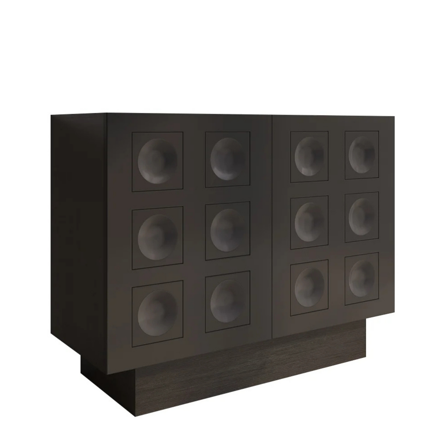 Black Sideboard Buffet with Modern Circle Pattern