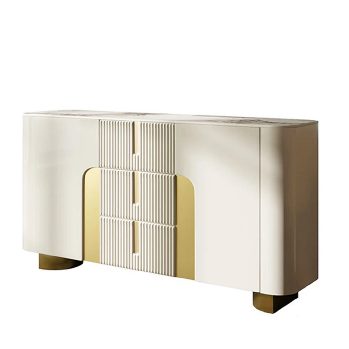 Artus Modern White Sintered Stone Sideboard Buffet