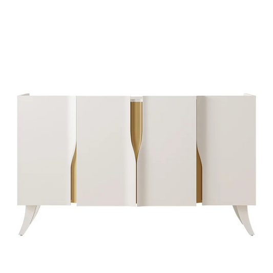 Modern White Curved Sideboard Buffet