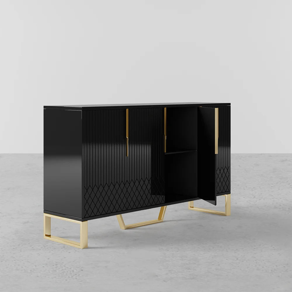 Modern Black Wood Sideboard Buffet