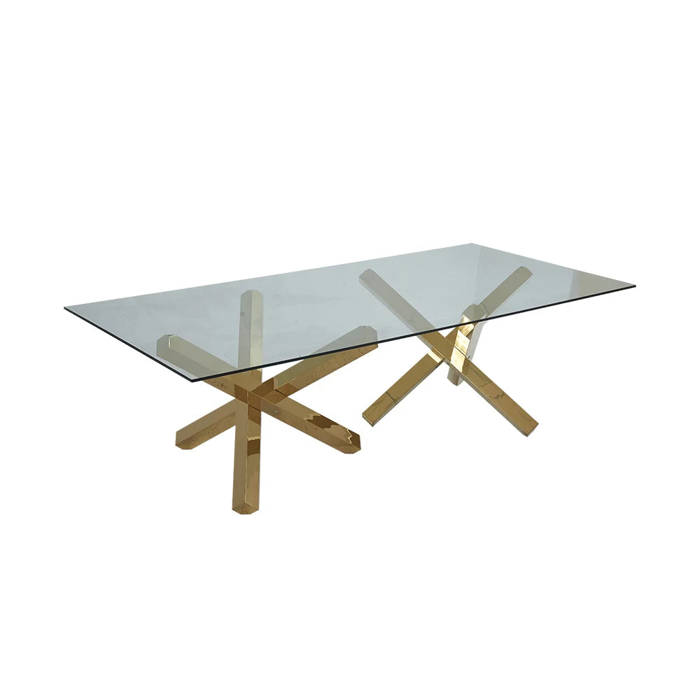 Rectangle Tempered Glass Dining Table