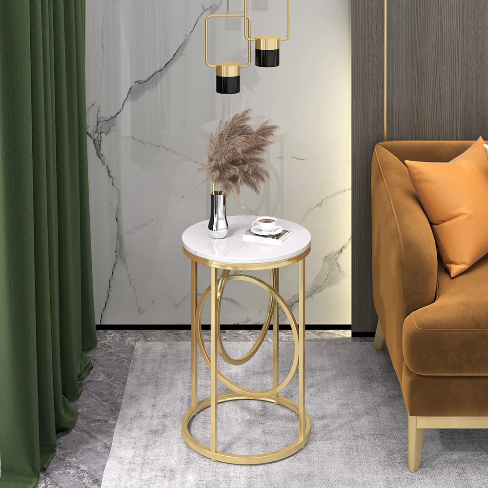 Modern White Marble Side Table