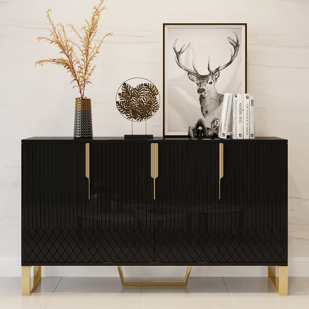 Modern Black Wood Sideboard Buffet
