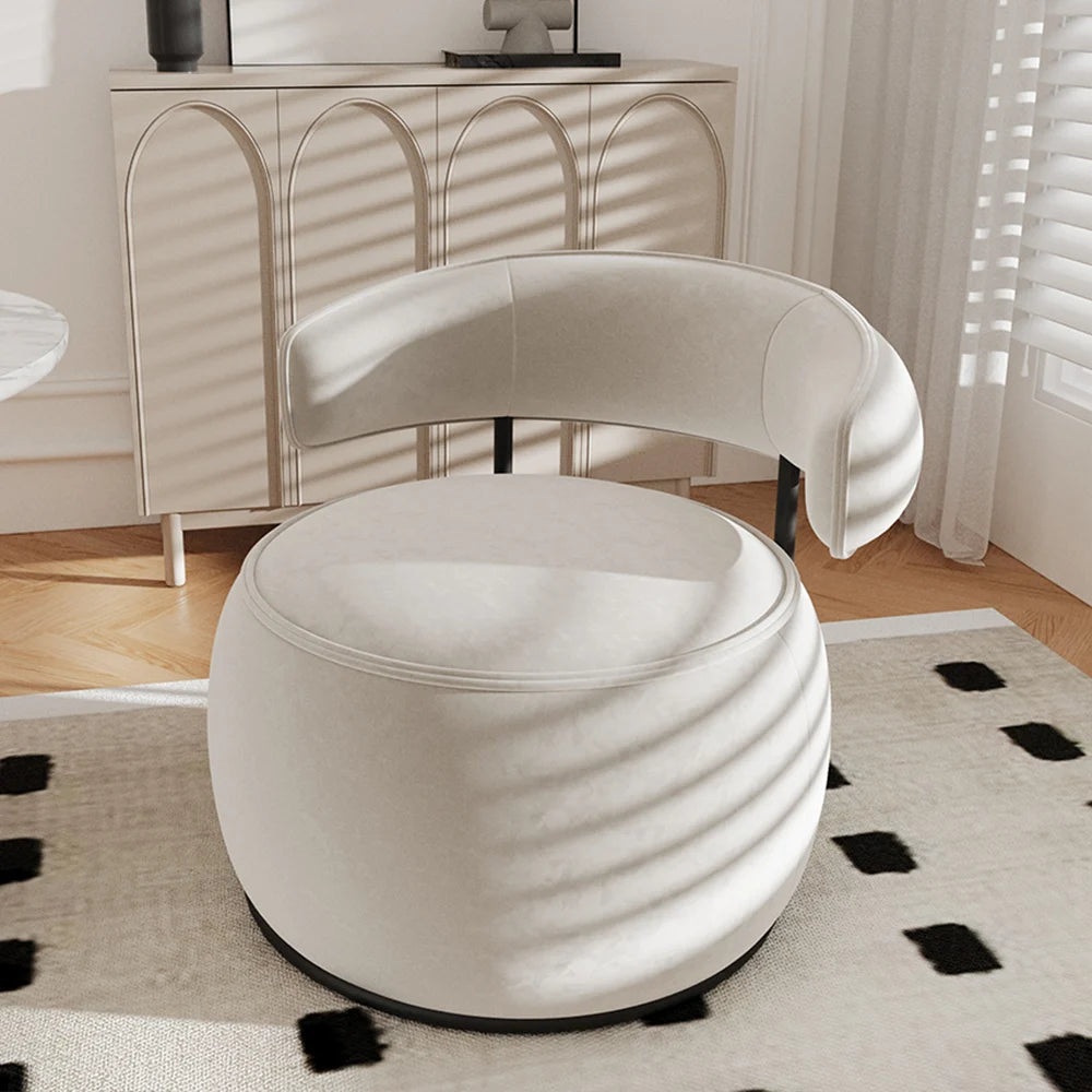 Modern Off-White Swivel Arm chair