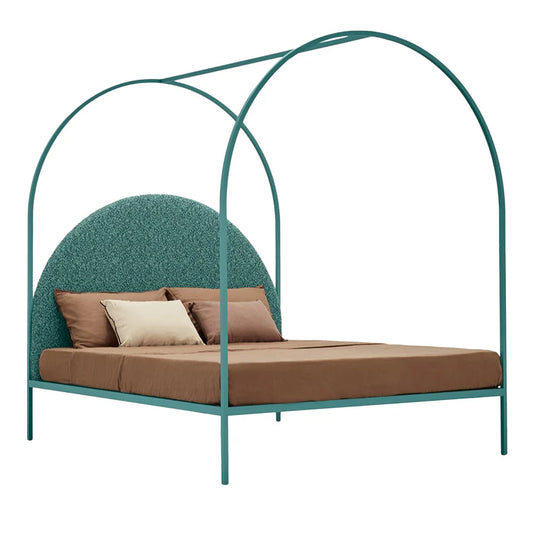 Sottiletto Green Iron Canopy Double Bed by Giulio Iacchetti