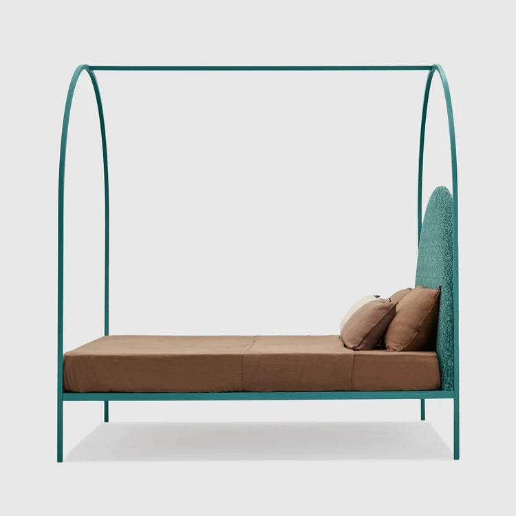 Sottiletto Green Iron Canopy Double Bed by Giulio Iacchetti
