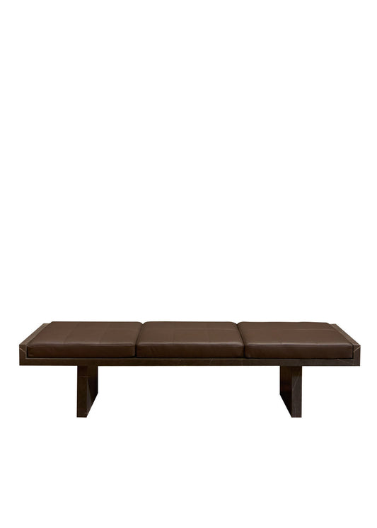 Ever Bench in Persian Grey and Leather Cushions