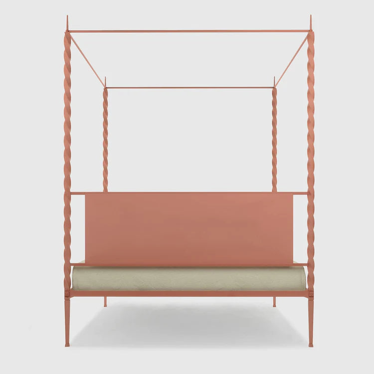 Rito Pink Iron Canopy Double Bed