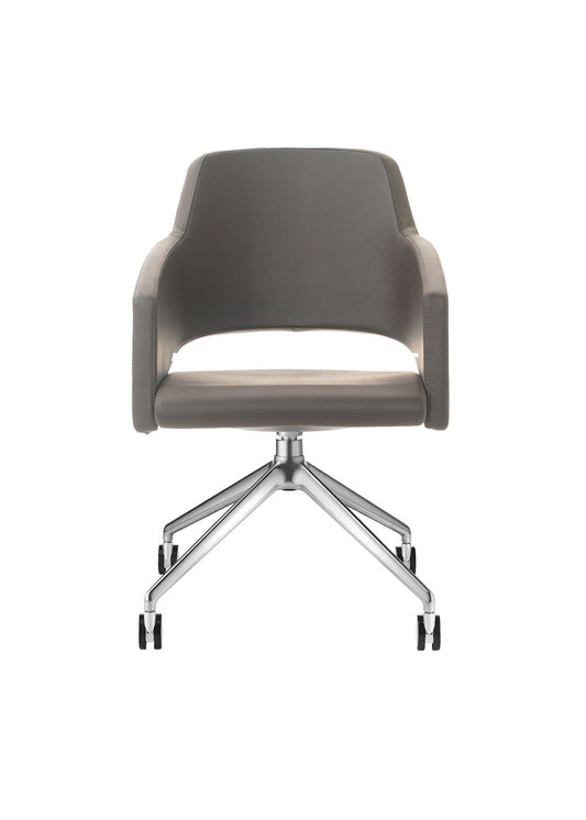 Major Gray Leather Swivel Chair