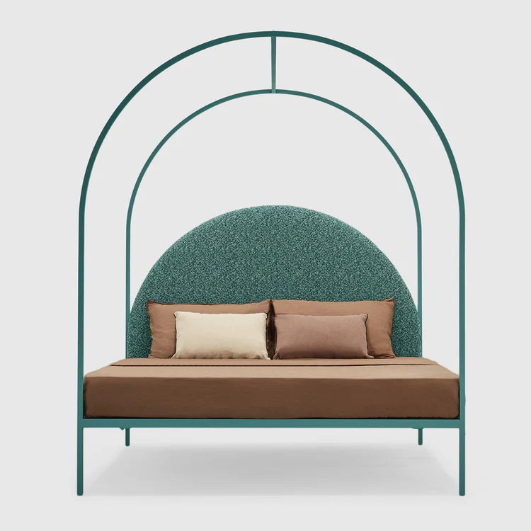 Sottiletto Green Iron Canopy Double Bed by Giulio Iacchetti