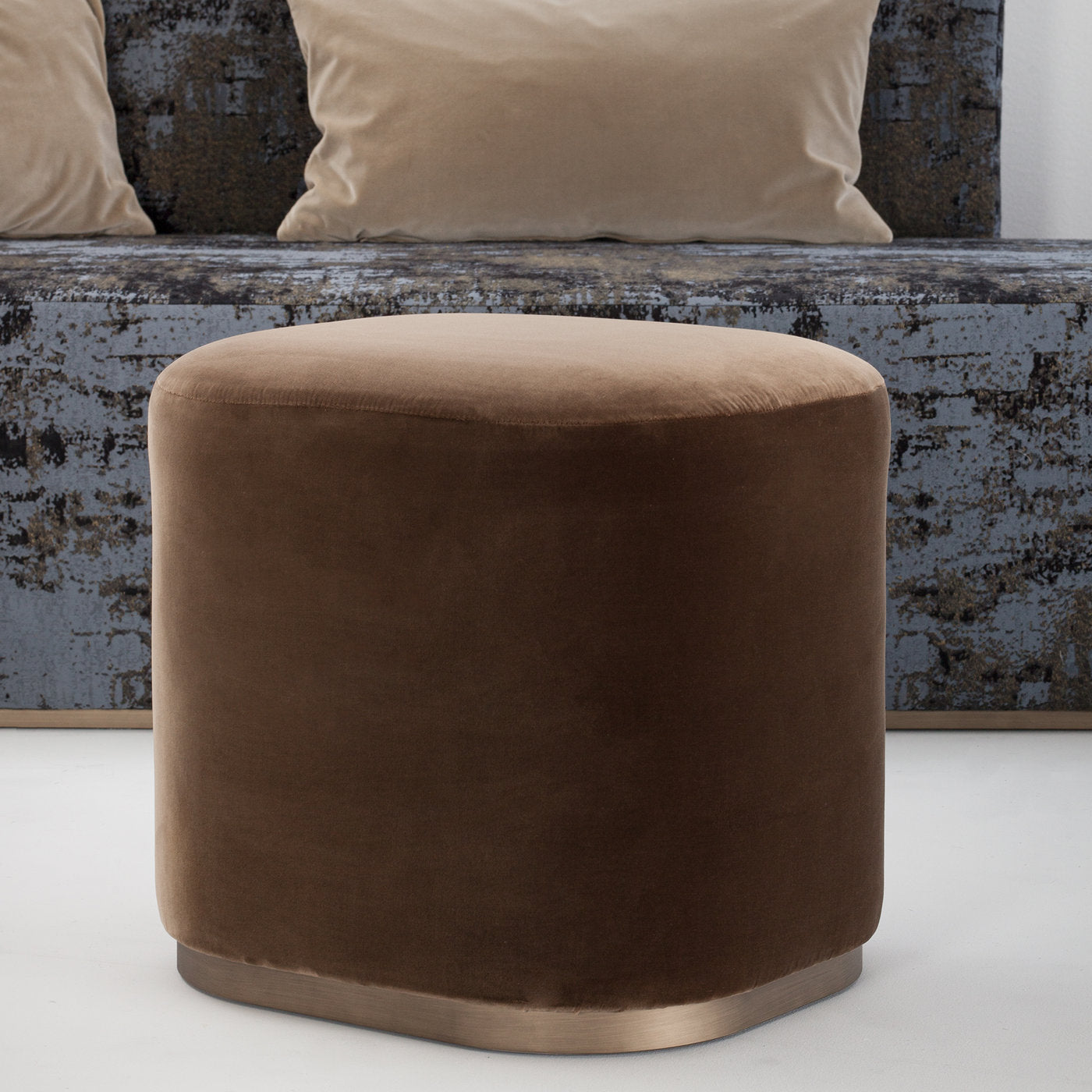 Ciro Brown Pouf by Ciarmoli Queda Studio