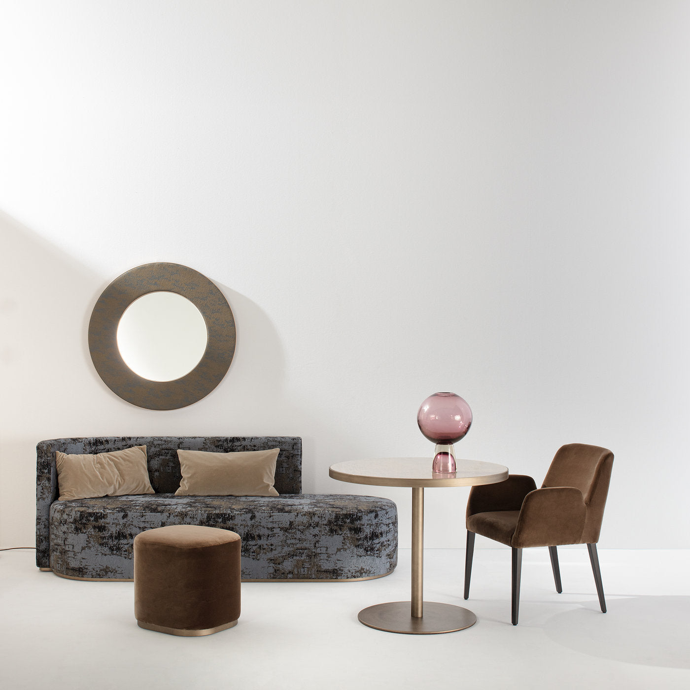 Ciro Brown Pouf by Ciarmoli Queda Studio