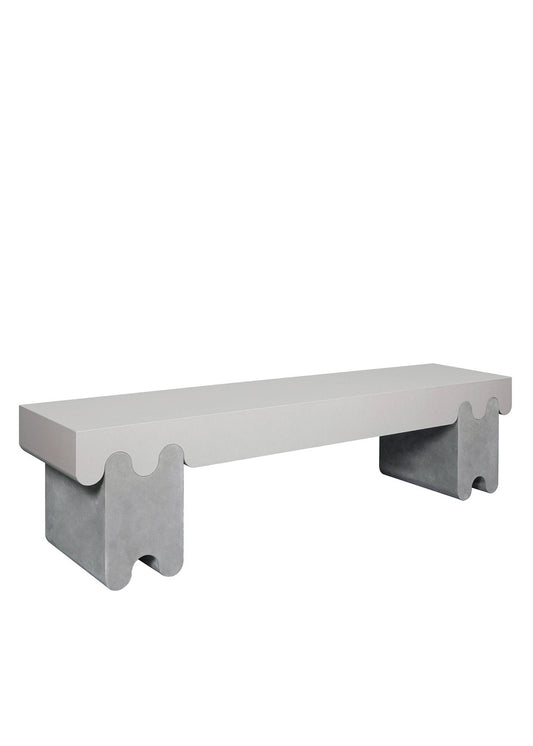 Ossicle Gray Leather Bench N. 2