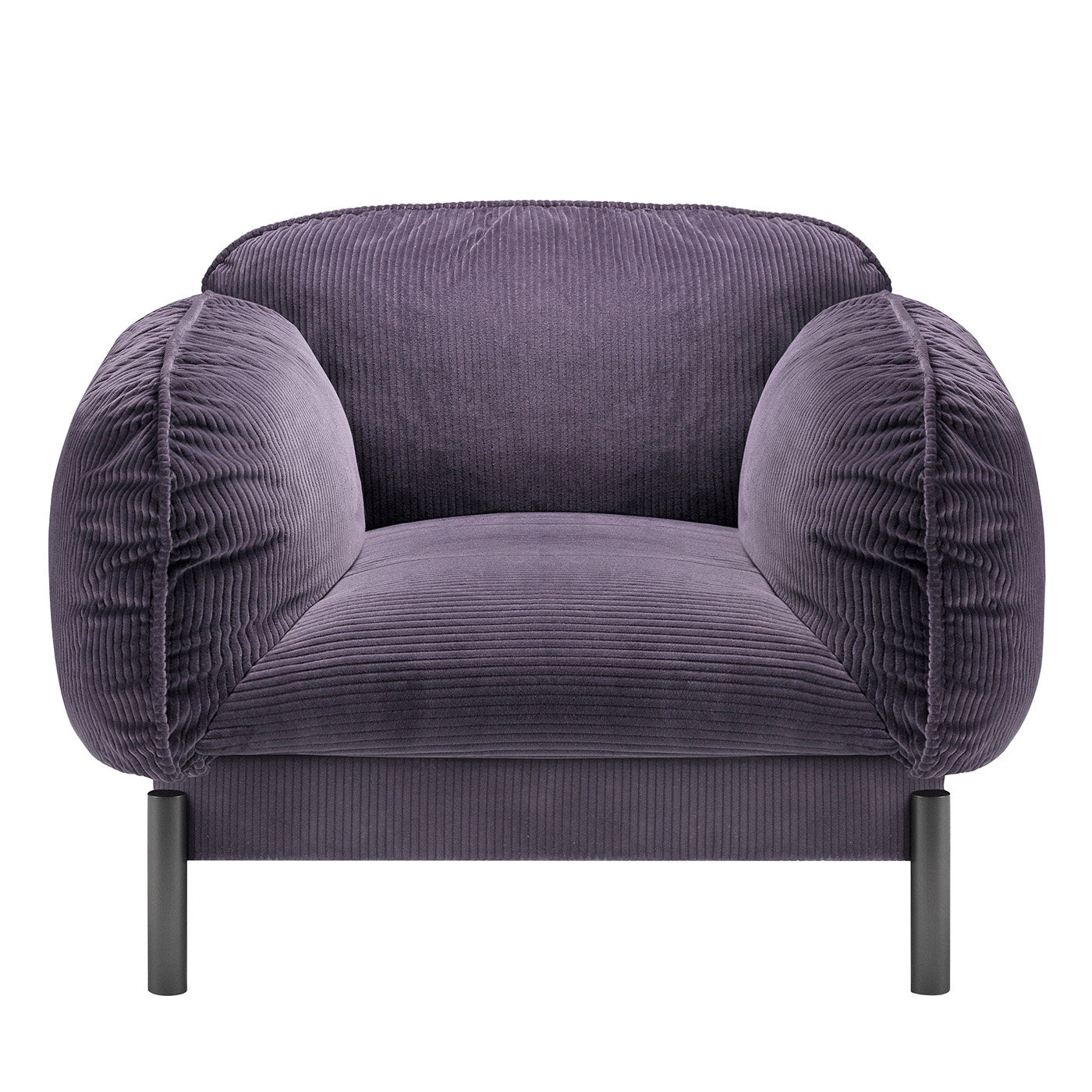 Tarantino Beige Velvet Armchair by Lorenza Bozzoli