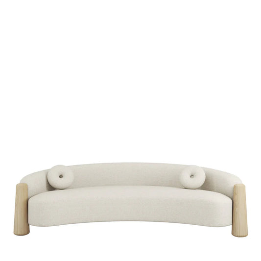 Golfo White Curved Sofa