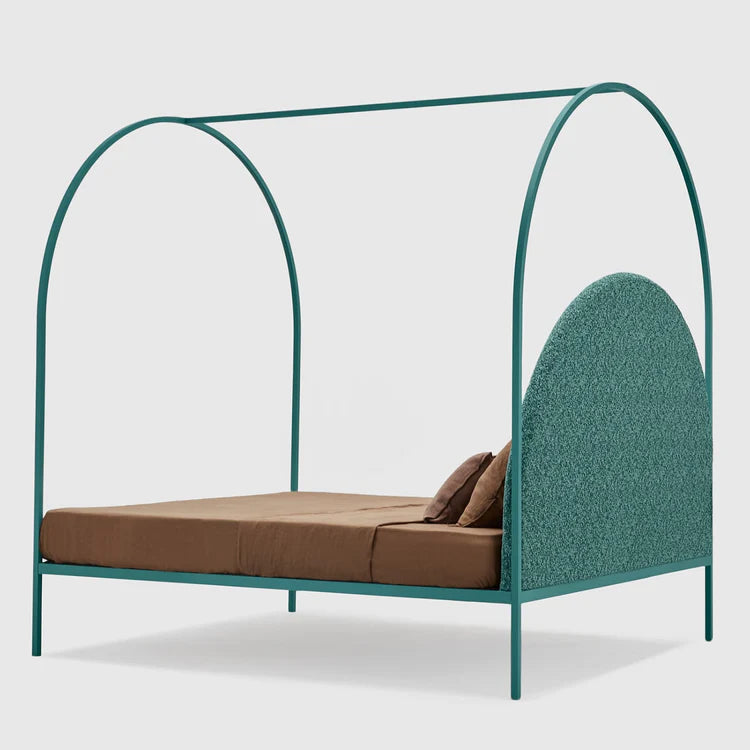 Sottiletto Green Iron Canopy Double Bed by Giulio Iacchetti