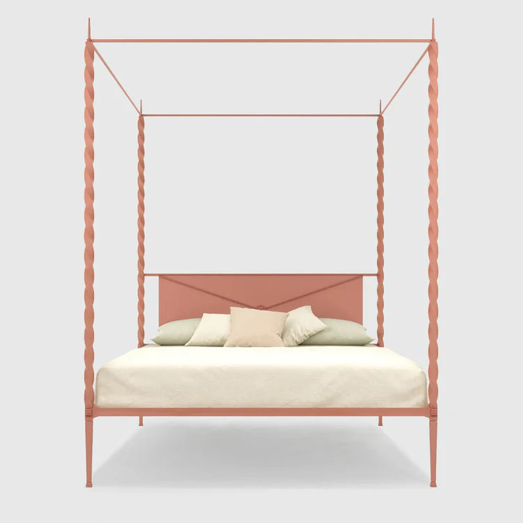Rito Pink Iron Canopy Double Bed