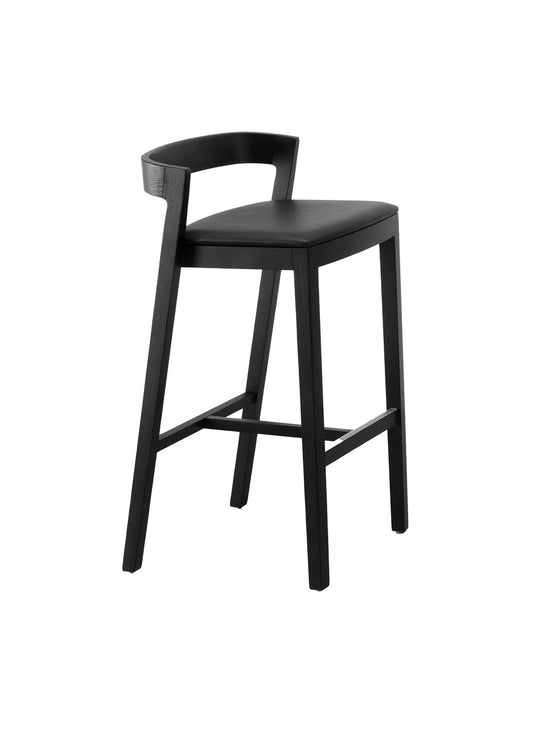 Drive High Stool in Black Frassin with Leather Seat by Lorenz+Kaz