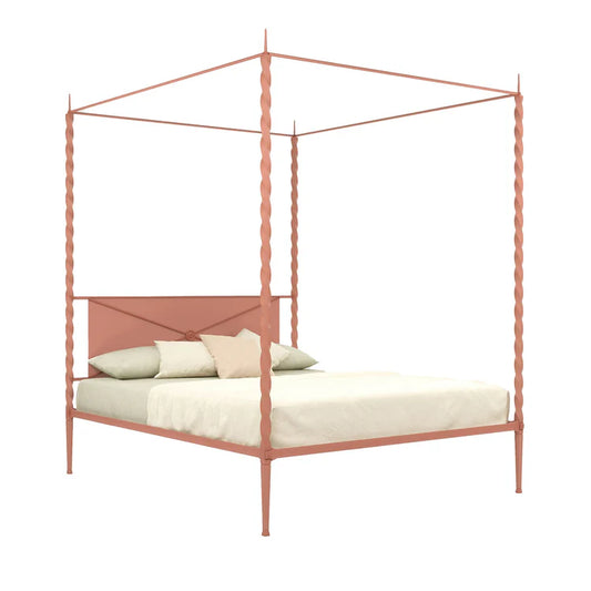 Rito Pink Iron Canopy Double Bed