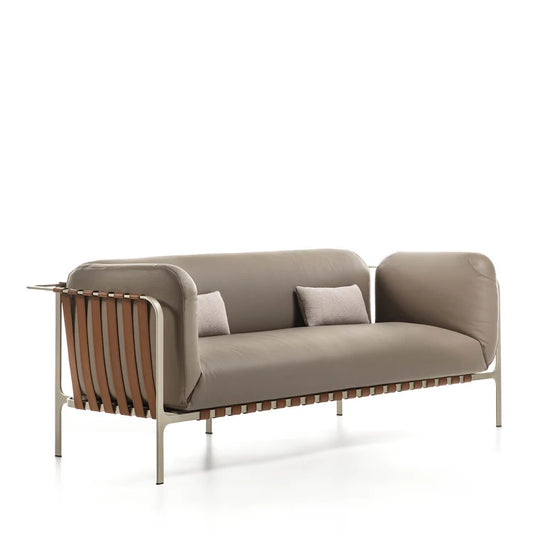 Sydney Beige Leather Sofa