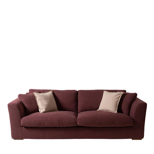 Sandy bordeaux bouclè sofa